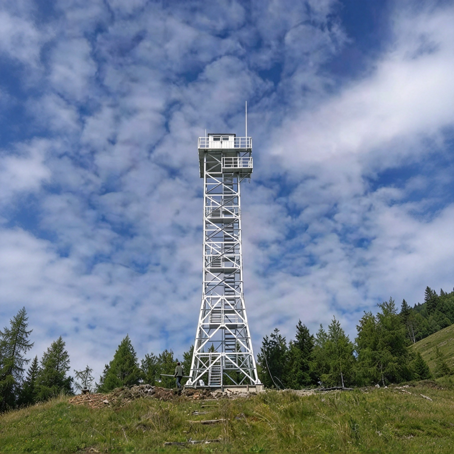Customized 4-Legged Galvanized Steel Observation Guard Tower